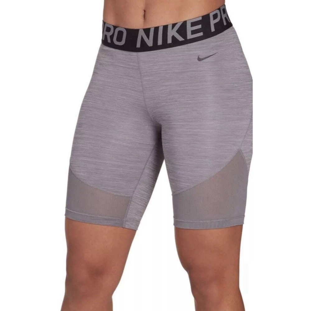 Nike Pro Shorts Size XS Womens Dri Fit Tight Fit Women's 8" Gunsmoke